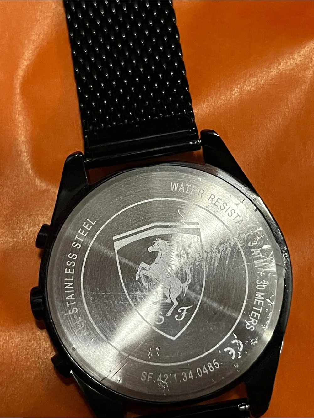 Ferrari Black Men's Chronograph with Silver Subdials
